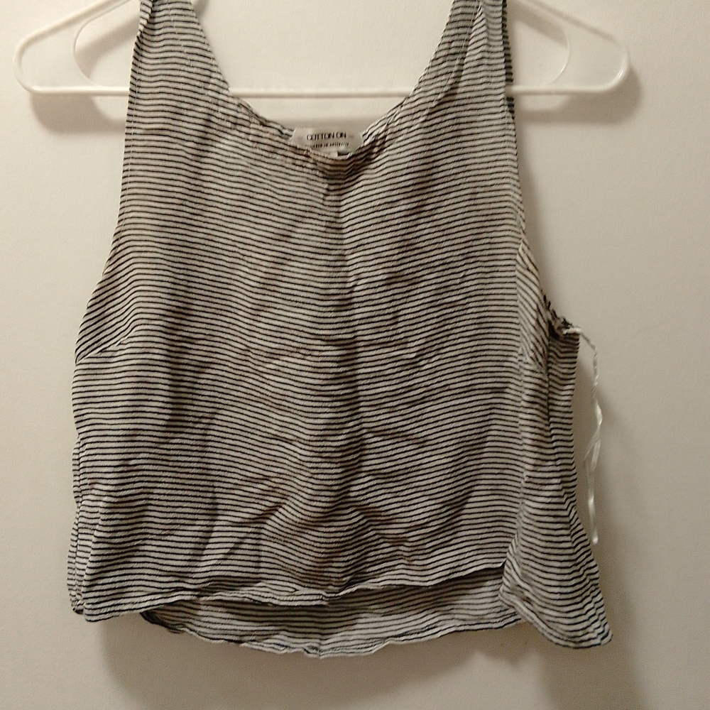 Cotton On Black and White Striped Tank Top